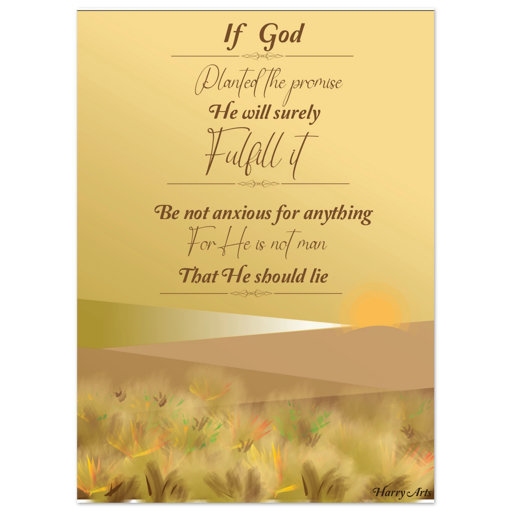 Poster with inspirational quote about God and nature on a scenic background