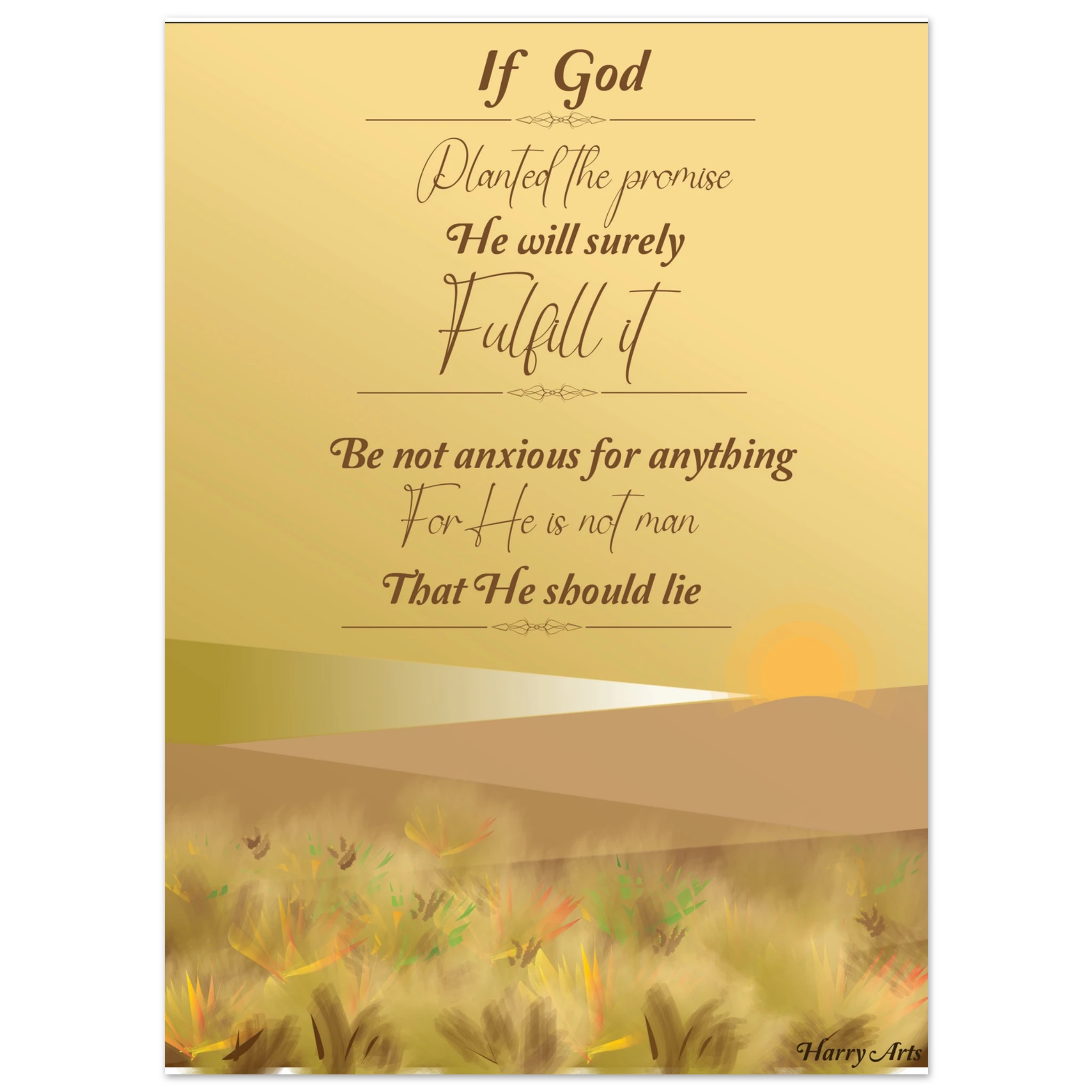 Poster with inspirational quote about God and nature on a scenic background